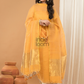 Linen Jamdani Unstitched 2-Piece Kurti  |  Marigold Yellow