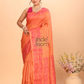 Tissue Jamdani Saree With Spanish Orange - 131