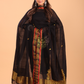 True Black Baluchari Linen 2-Piece Set Kurti & Dupatta (UNSTITCHED) - 093