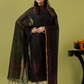 Handwoven Jamdani cotton Unstitched 2-piece Kurti | Jet Black