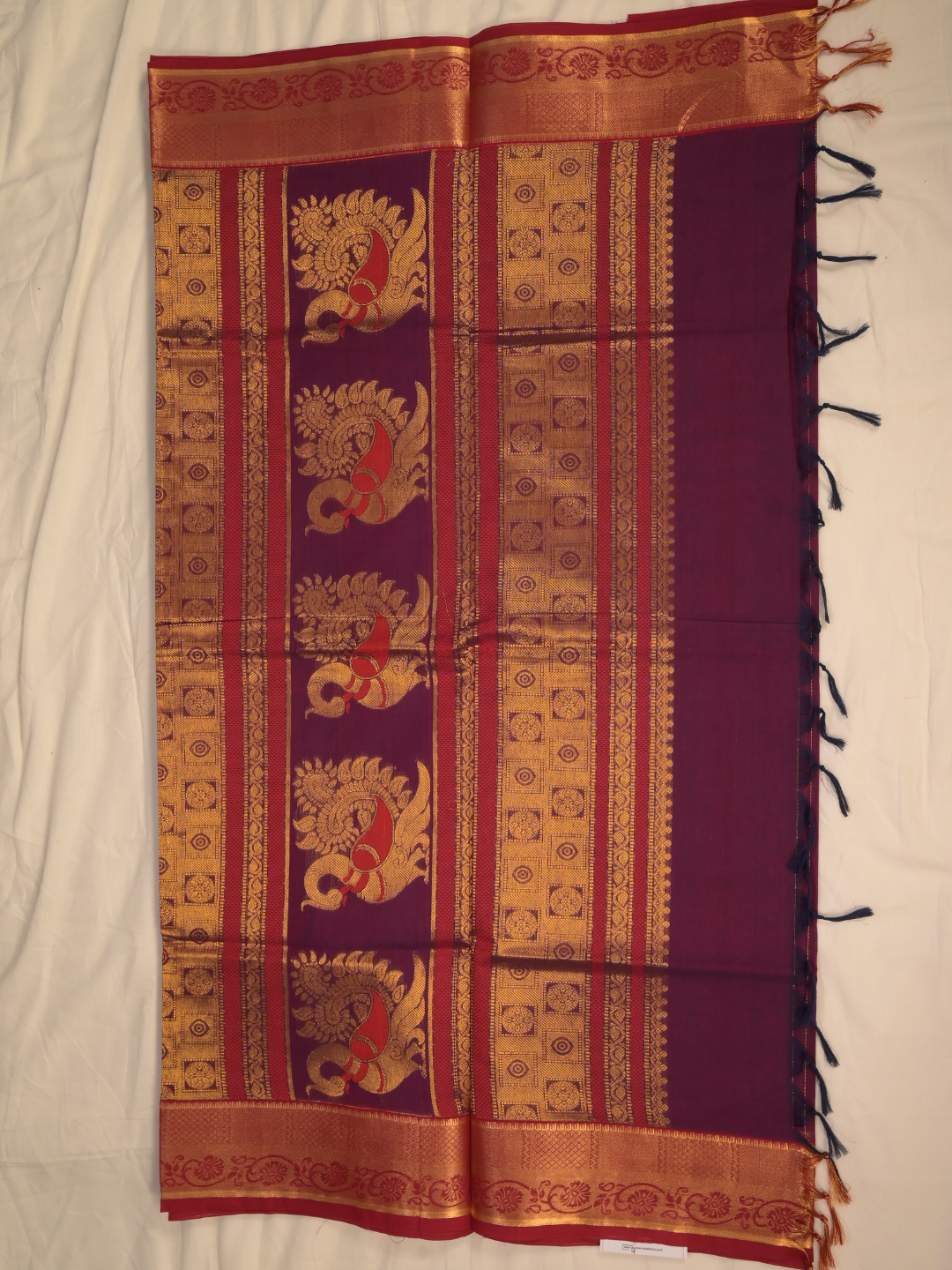 Kanchi Cotton|Maroon & REd
