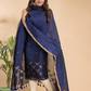 Dark Purple Cotton Linen 2-Piece Set Kurti & Dupatta (UNSTITCHED) - 118