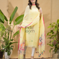 Pale Yellow Jamdani 2-Piece Set Kurti & Dupatta (UNSTITCHED) -726