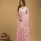 Jamdani Saree With Rose Pink - 023 - indeloom