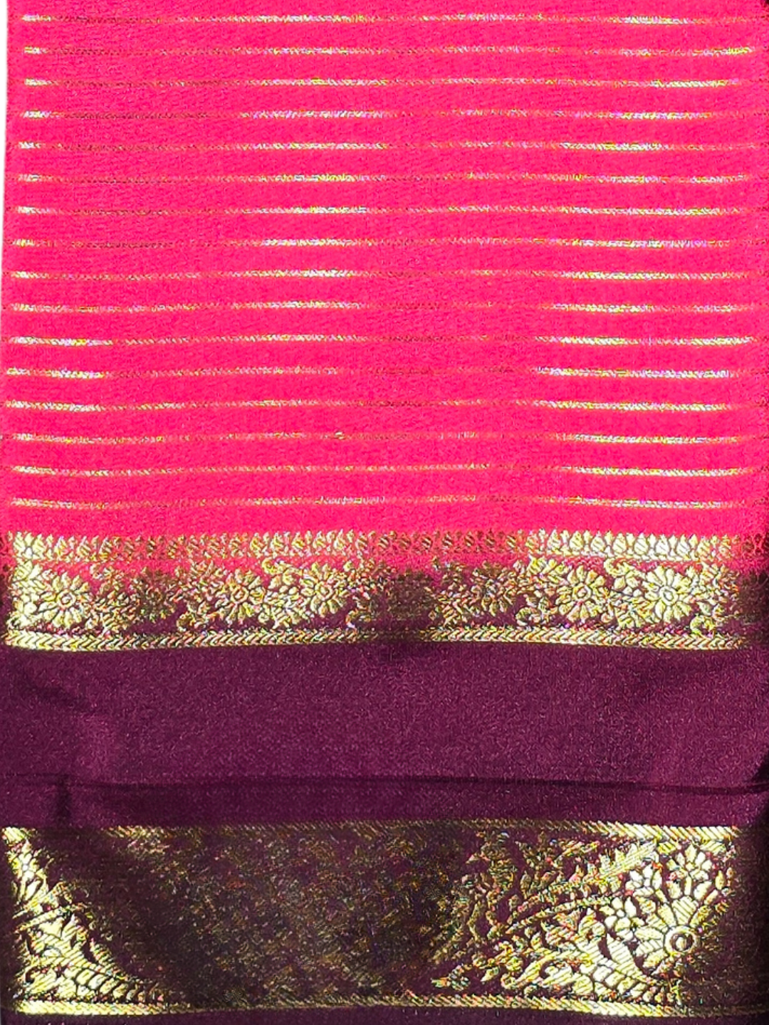 Classic Mysore Silk Saree  |  Rani Pink