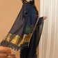 Linen Jamdani Unstitched 2-Piece Kurti  |  Midnight Blue