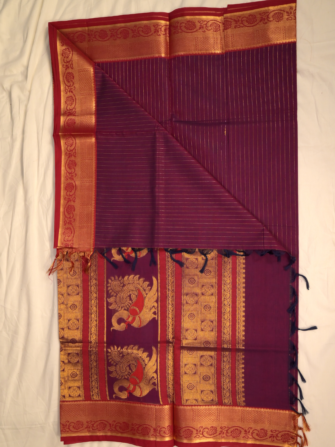 Kanchi Cotton|Maroon & REd