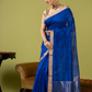 Handwoven Chanderi Silk Cotton Saree | Royal Blue