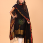 True Black Baluchari Linen 2-Piece Set Kurti & Dupatta (UNSTITCHED) - 093
