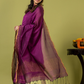 Handwoven Jamdani cotton Unstitched 2-piece Kurti | Deep Magenta Purple
