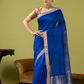 Handwoven Chanderi Silk Cotton Saree | Royal Blue