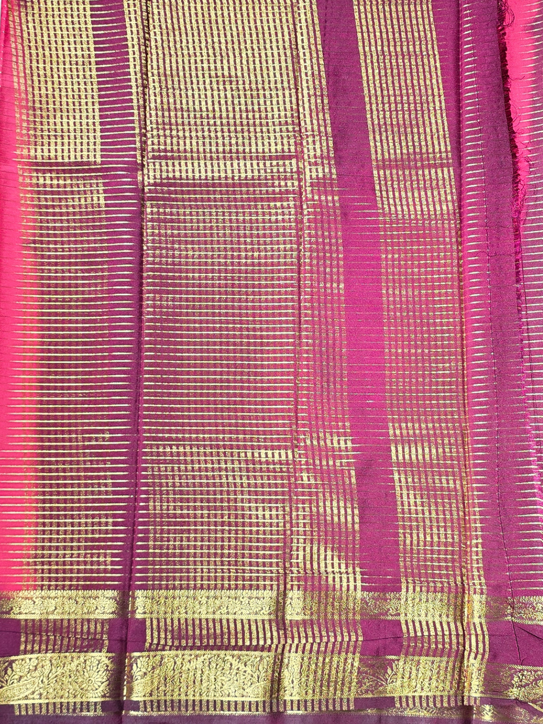 Classic Mysore Silk Saree  |  Rani Pink