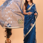 Silk Jamdani Saree With Navy Blue- 153