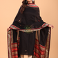 Rich Black Baluchari Linen 2-Piece Set Kurti & Dupatta (UNSTITCHED) - 092