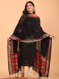 Rich Black Baluchari Linen 2-Piece Set Kurti & Dupatta (UNSTITCHED) - 092