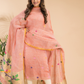 Coral Orange Linen X Linen 2-Piece Set Kurti & Dupatta (UNSTITCHED) - 109