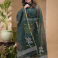 Dark Green Jamdani 2-Piece Set Kurti & Dupatta (UNSTITCHED) -679