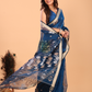 Silk Jamdani Saree With Navy Blue- 153