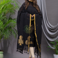 Rich Black Cotton Linen 2-Piece Set Kurti & Dupatta (UNSTITCHED) - 122