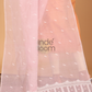 Pure Handloom Muslin Jamdani Dupatta With Pastel Pink  - 034