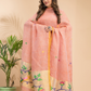 Coral Orange Linen X Linen 2-Piece Set Kurti & Dupatta (UNSTITCHED) - 109