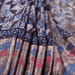 Ajrakh Exclusive designer Chanderi Saree with Floral Zari border - 029 - indeloom