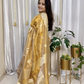 Classic Benarasi Semi Silk Saree | Mustard Gold