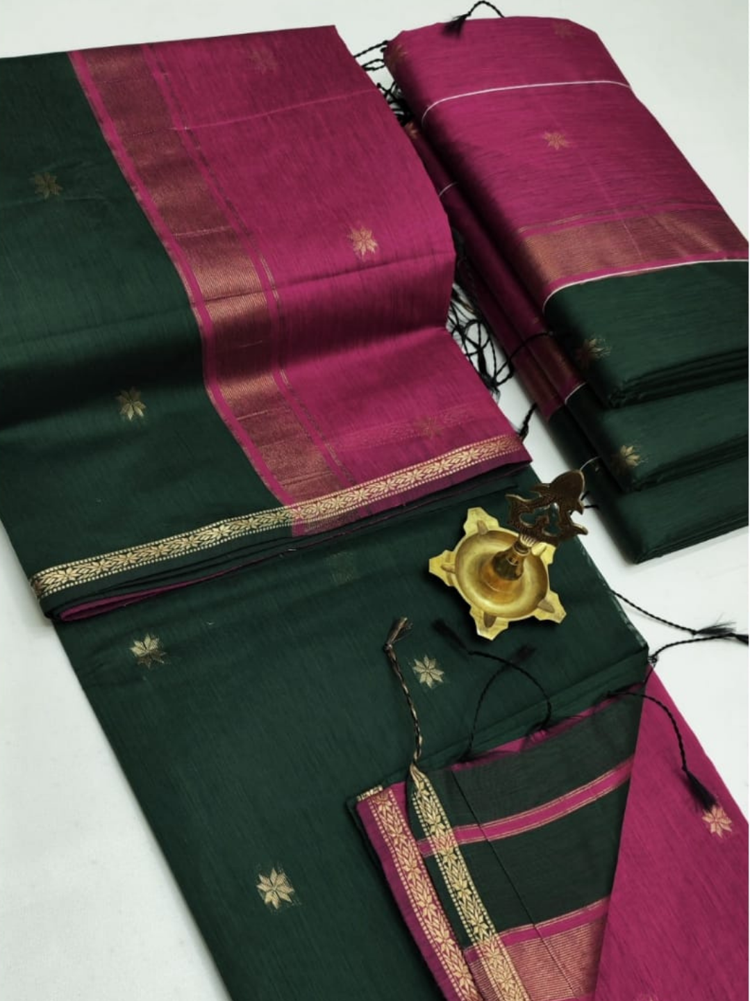 Maheshwari Silk Cotton Saree – Festive Elegance | Green