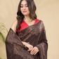 Matka Silk Jamdani Saree With Dark Brown - 022