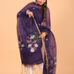 Grape Purple Muslin Jamdani 2-Piece Set Kurti & Dupatta (UNSTITCHED) - 083