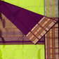 Handwoven Pure Gadwal Silk Saree  |  Parrot Green