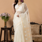 Handwoven Jamdani Muslin Saree | White | All-over Jamdani weaves