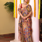 Florals On Tissue Silk Pen Kalamkari Saree - 012