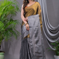 Tissue Silk Saree With Olive Green - 009