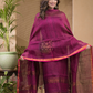 Peach Pink Pure Linen Sequin Suit 2 Piece Set Kurti & Dupatta (UNSTITCHED) -645