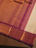 Silk Mark Certified Handloom Kanjivaram Slk Saree  |  Warm Ivory