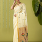 Handwoven Jamdani Muslin Saree | Yellow and Gold | All-over Buttas with All-over Jamdani weaves