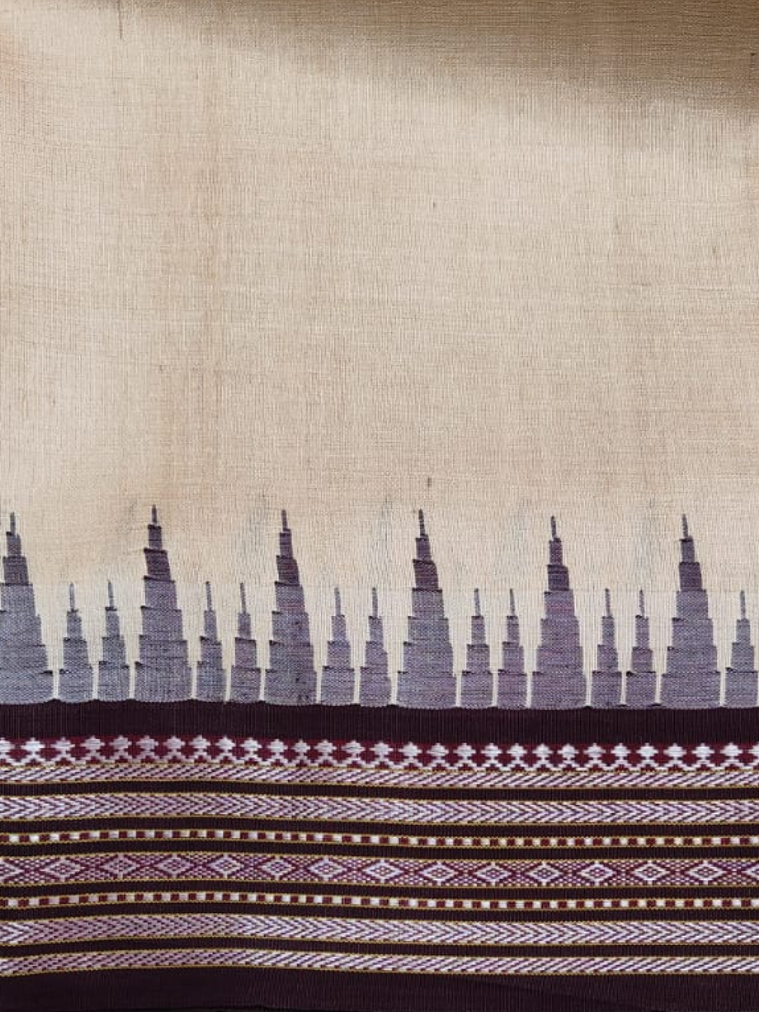 Handwoven Pure Vidarbha Tussar Silk Saree | Brown