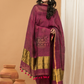 Linen Jamdani Unstitched 2-Piece Kurti  |  Wine Red