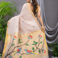 Linen Jamdani Saree With Ivory White - 024