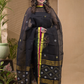 Rich Black Pure Linen Suit 2 Piece Set Kurti & Dupatta (UNSTITCHED) -618