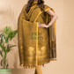 Antique Olive | Handloom Jamdani Linen Unstitched 2-Piece Kurti | Benaras Design