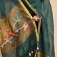 Seafoam Green | Handloom Jamdani Linen Unstitched 2-Piece Kurti | Paithani Design