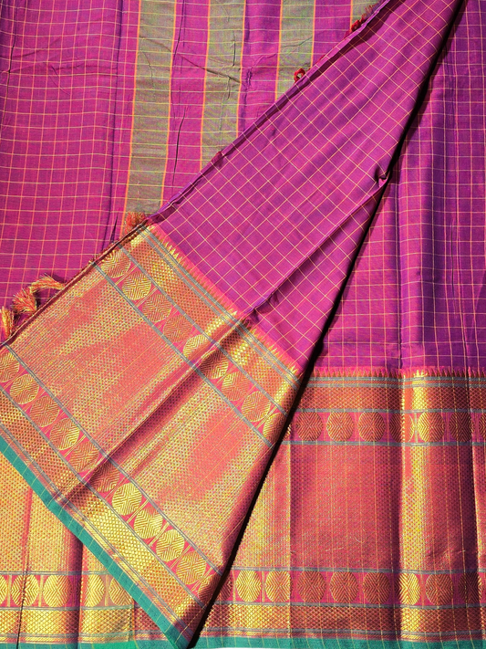 Handloom Narayanpet Cotton Saree | Purple