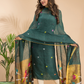 Seafoam Green | Handloom Jamdani Linen Unstitched 2-Piece Kurti | Paithani Design