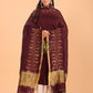 Red Brown Linen Jamdani 2-Piece Set Kurti & Dupatta (UNSTITCHED) - 072