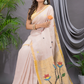Linen Jamdani Saree With Ivory White - 024