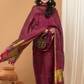 Linen Jamdani Unstitched 2-Piece Kurti  |  Wine Red