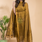 Antique Olive | Handloom Jamdani Linen Unstitched 2-Piece Kurti | Benaras Design