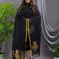 Rich Black Cotton Linen 2-Piece Set Kurti & Dupatta (UNSTITCHED) - 122